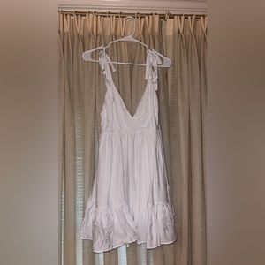 Flowy Tie Strap White Dress